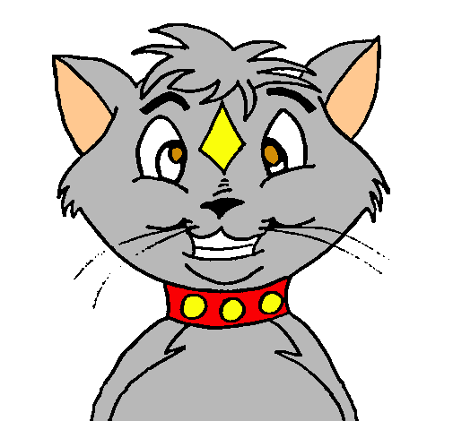 Dibujo Gato con collar pintado por JWCZ