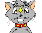Dibujo Gato con collar pintado por JWCZ