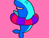 Dibujo Delfín con flotador pintado por martabb