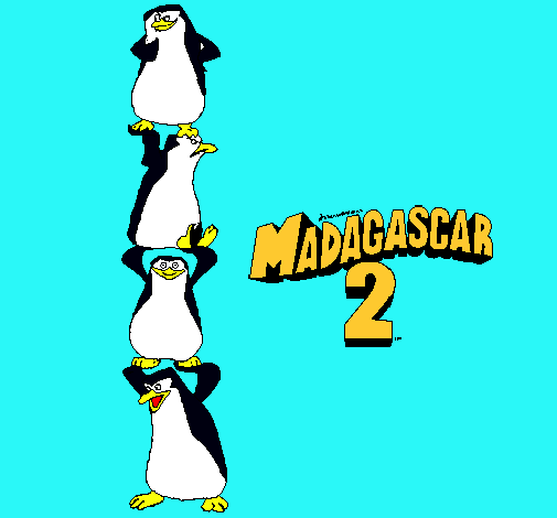 Dibujo Madagascar 2 Pingüinos pintado por dddds