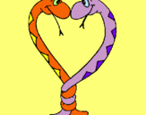 Dibujo Serpientes enamoradas pintado por etefania