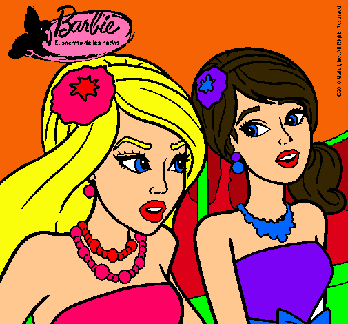 Dibujo Barbie y su amiga pintado por zianya