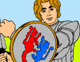 Dibujo Caballero con escudo de león pintado por dddds
