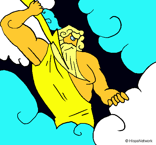 Dibujo Dios Zeus pintado por esquizoide