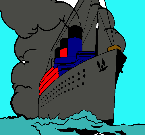 Dibujo Barco de vapor pintado por facio