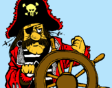 Dibujo Capitán pirata pintado por rola