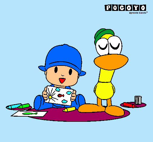 Dibujo Pocoyó y Pato pintado por EmcCmv