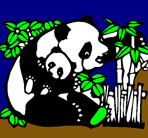 Dibujo Mama panda pintado por vely
