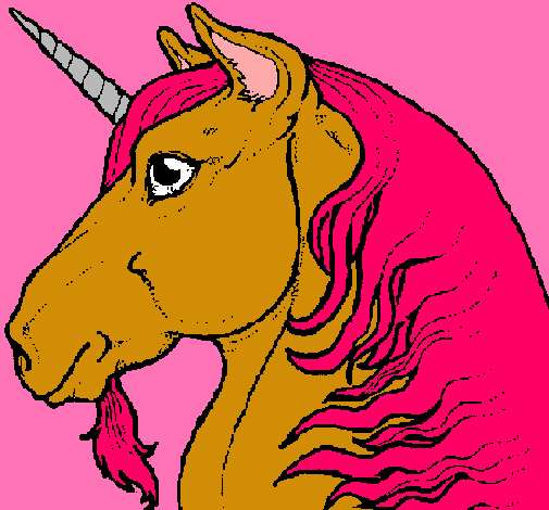 Dibujo Cabeza de unicornio pintado por HASHI