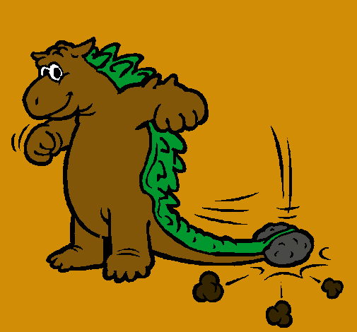 Dibujo Dinosaurio moviendo la cola pintado por emiliano12