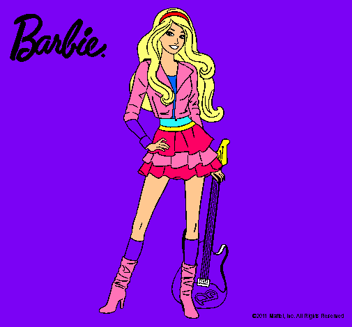 Dibujo Barbie rockera pintado por tntan