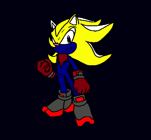 Dibujo Sonic pintado por guano