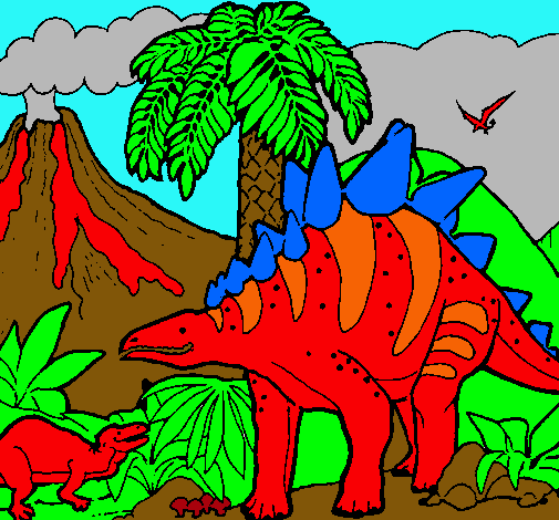 Dibujo Familia de Tuojiangosaurios pintado por brayanquino9