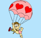 Dibujo Cupido en paracaídas pintado por amourx