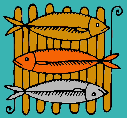 Dibujo Pescado a la brasa pintado por silvana05