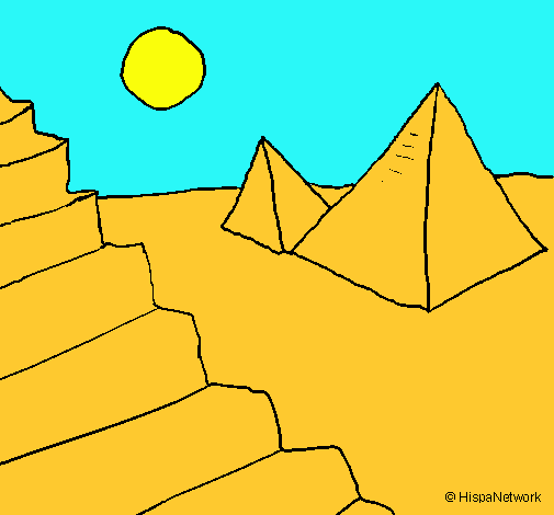 Dibujo Pirámides pintado por suma