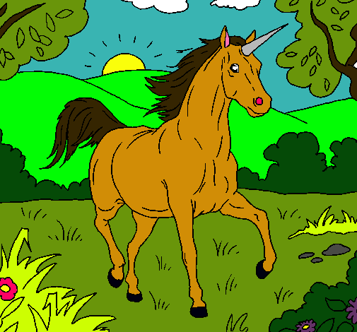 Dibujo Unicornio corriendo pintado por fanyjazmin