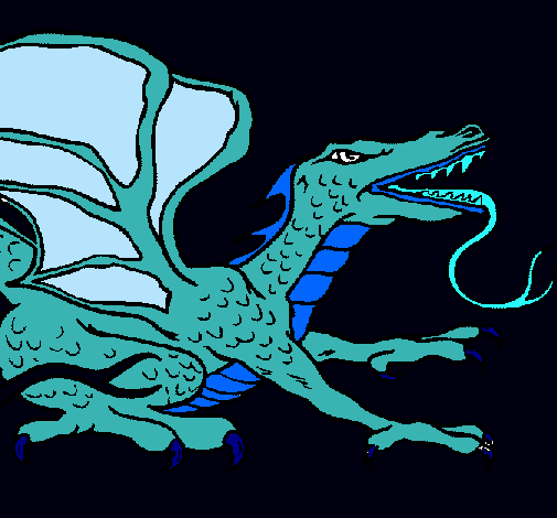 Dibujo Dragón réptil pintado por guano