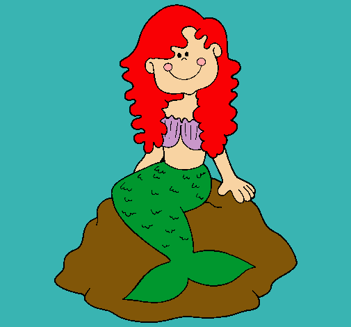 Dibujo Sirena sentada en una roca pintado por edu_99