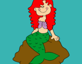 Dibujo Sirena sentada en una roca pintado por edu_99