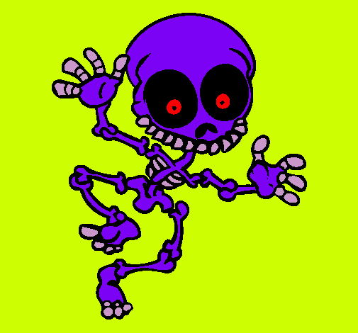 Dibujo Esqueleto contento 2 pintado por araceli_ga