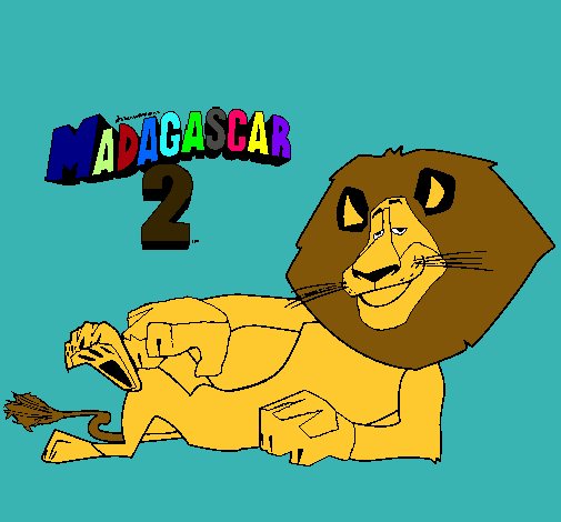 Dibujo Madagascar 2 Alex pintado por araceli_ga