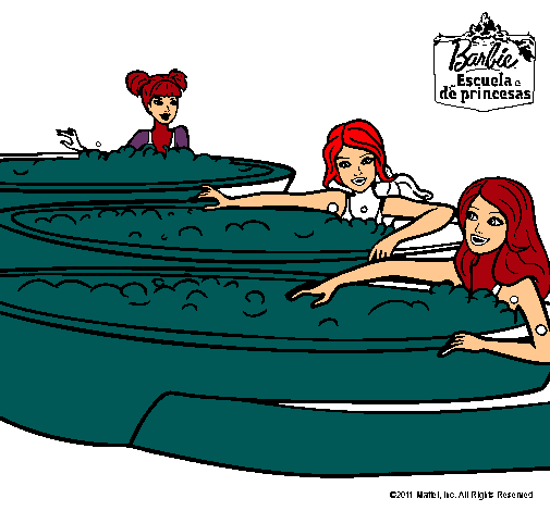 Dibujo Barbie y sus amigas en el jacuzzi pintado por SaraGOF