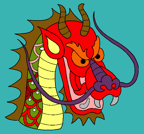 Dibujo Cabeza de dragón pintado por ana_2222