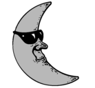 Dibujo Luna con gafas de sol pintado por alcatarilla