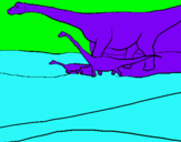 Dibujo Familia de Braquiosaurios pintado por araceli_ga