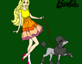 Dibujo Barbie paseando a su mascota pintado por yugdel