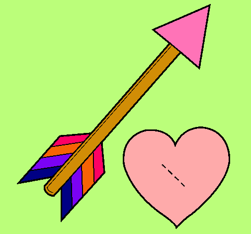 Dibujo Flecha y corazón pintado por doryjaky
