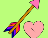 Dibujo Flecha y corazón pintado por doryjaky