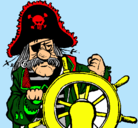Dibujo Capitán pirata pintado por guardar