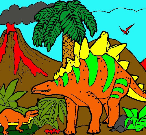 Dibujo Familia de Tuojiangosaurios pintado por Lukasel