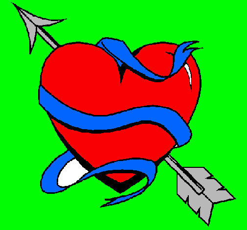 Dibujo Corazón con flecha pintado por felipes