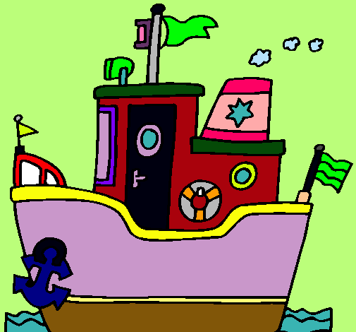 Dibujo Barco con ancla pintado por juanymanu