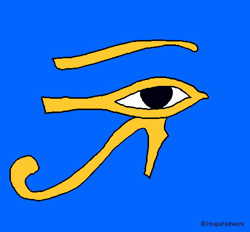 Dibujo Ojo Horus pintado por suma