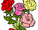 Dibujo Ramo de rosas pintado por doryjaky
