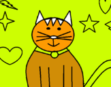 Dibujo Gato con estrellas pintado por araceli_ga