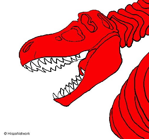 Dibujo Esqueleto tiranosaurio rex pintado por brayanquino9