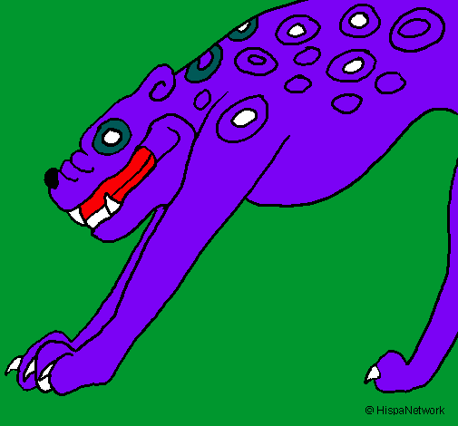 Dibujo Estatua Jaguar pintado por suma