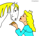 Dibujo Princesa y caballo pintado por klauditah