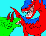 Dibujo Lucha de dinosaurios pintado por brayanquino9