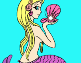 Dibujo Sirena y perla pintado por anitnelav
