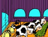 Dibujo Vacas en el establo pintado por Zowiiin