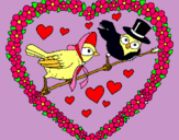 Dibujo Corazón con pájaros pintado por BlackBerry