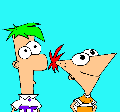 Dibujo Phineas y Ferb pintado por carinaa