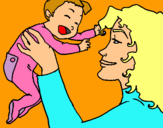 Dibujo Madre con su bebe pintado por ximenitap