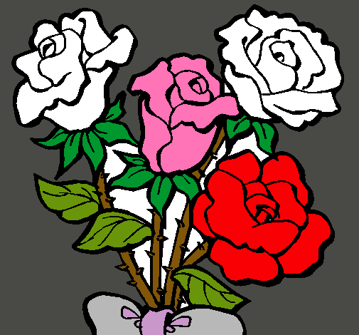 Dibujo Ramo de rosas pintado por wilmarie